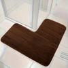 Striped L-Shaped Bathroom Floor Mat Wear-Resisting Shower Room Mat Absorbent Foot Mat  Kitchen