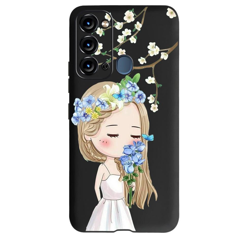 Чехол для ITEL Vision 3 Модный Чехол-Кот Подсолнух для Телефона Для Itel S17 S 17 S661W Мягкий ТПУ Черный Силиконовый Чехол Бампер Vision3