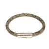 Used GG Supreme Bracelet 9539 797156 JAAGE 8163 7986 17 Double G Ebony Cord Ag925 Sterling Silver Logo Beige Unisex
