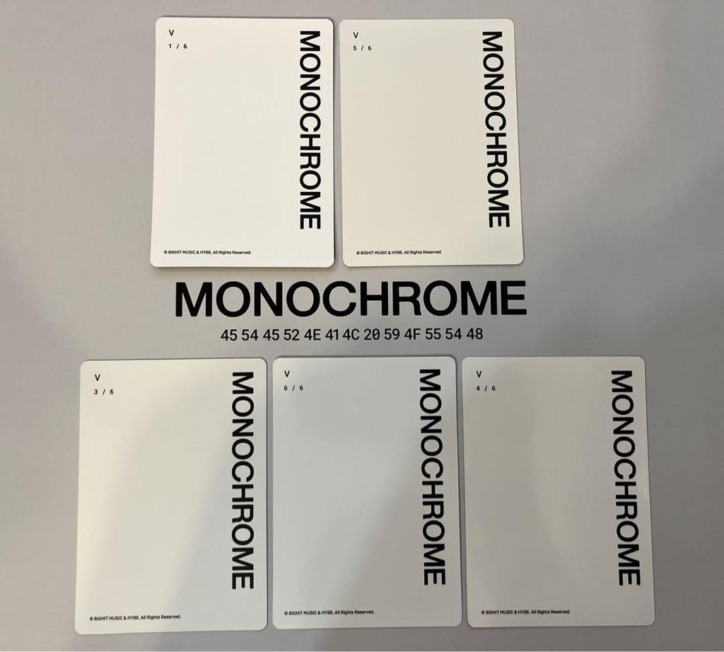 [USED] BTS MONOCHROME Mini Photo Cards V Taehyung V 5 Cards