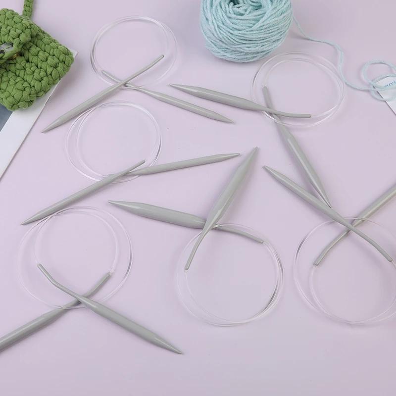 11 шт./компл. 3,0-10 мм алюминиевые круговые вязальные спицы 80 см ткацкие спицы для вязания крючком для вязания DIY булавки иглы ремесленные инструменты