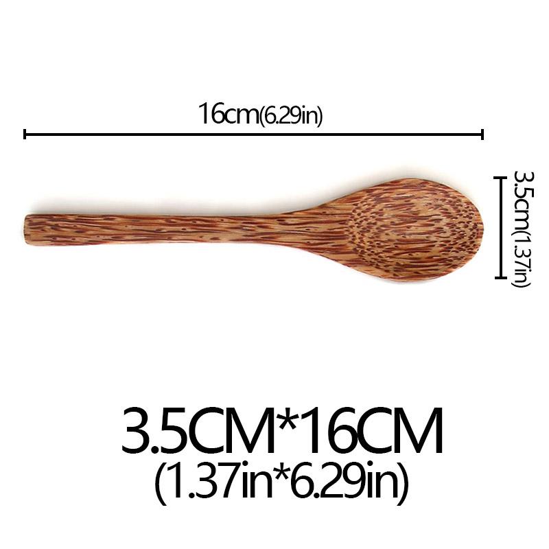 Миска из кокосовой скорлупы Натуральная старая кокосовая скорлупа Деревянная миска для риса Ложка Фруктовый продукт Обеденная Салатница для хранения Кухонная посуда