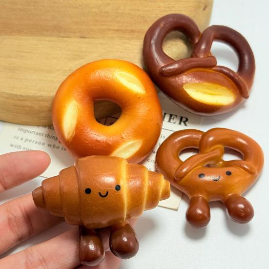 2Pcs Bag Pendant Simulated Bread Shape Keychain Charm Solid Texture Mobile Phones Keys Bags Pendant Healing Atmosphere Accessory