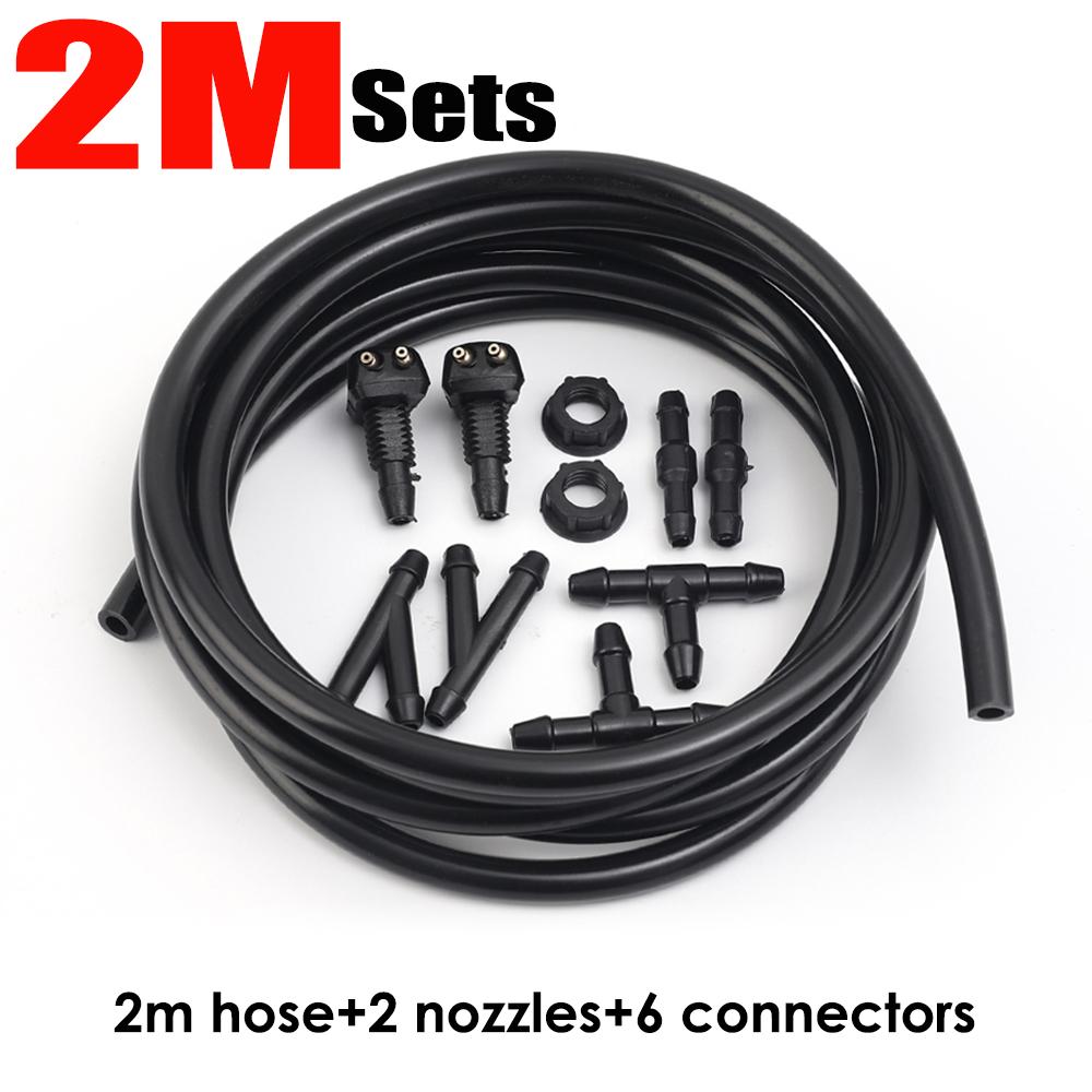 Hot Car Auto Windshield Washer Hose Wiper Blade Pipe Jet Spray Nozzle Water Fluid Tube Joiner Connector Replacement Kit 1m/2m