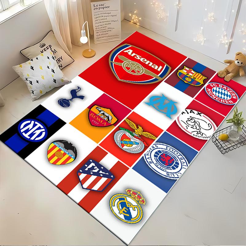 Football Club Logo Design Rug Non-slip rug suitable for living room and bedroom sofas