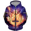 Spring Autumn Men's Zipper Hoodie Sweatshirts 3D Animal Lion Beast Printing Hooded Pullover Fashion Jacket Casual Sportswear