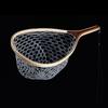 Fly Fishing Landing Net Wooden Handle Frame Catch and Release Net Portable Lightweight Rubber Fishing Net