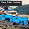 Pure Sine Wave Inverter with Dual LED Display, 1500W Continuous/3000W Peak, DC 12V To AC 220V, 3.1A USB, EU Socket