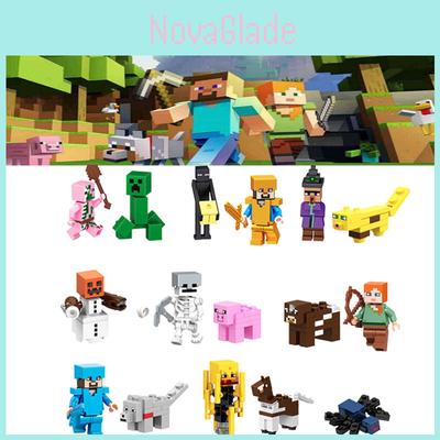 Набор из 16 строительных блоков на тему Minecraft для украшения торта и набор для создания фигурок своими руками