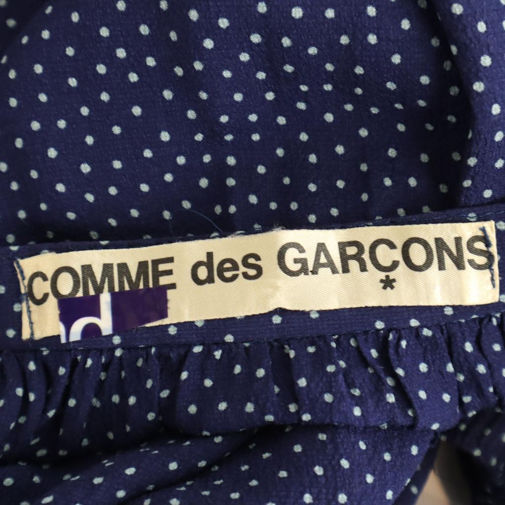 COMME des GARCONS 90-е Старый узор в мелкий горошек Миди-длина Юбка с запахом Темно-синий Женская Б/у