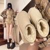 2024 New Women's Snow Boots Comfortable Warm Plush Ankle Boots Women Thickened Fluff Winter Ladies Shoes Flat Platform Shoes Boots Woman