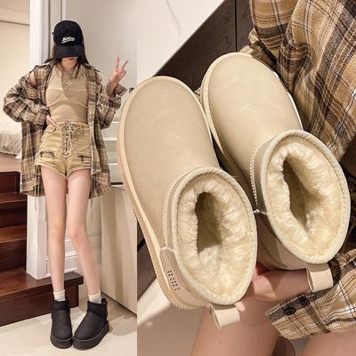 2024 Новые женские зимние ботинки, удобные теплые плюшевые ботильоны, женские утолщенные пуховые зимние женские туфли на плоской платформе, ботинки для женщин