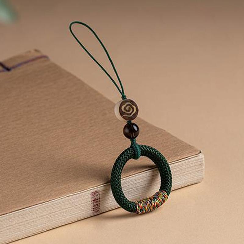 Шарм на запястье для телефона в китайском стиле, ремешок, брелок для пальца для мобильного телефона, ручной работы, с кольцом-пряжкой, подвеска с облачным узором