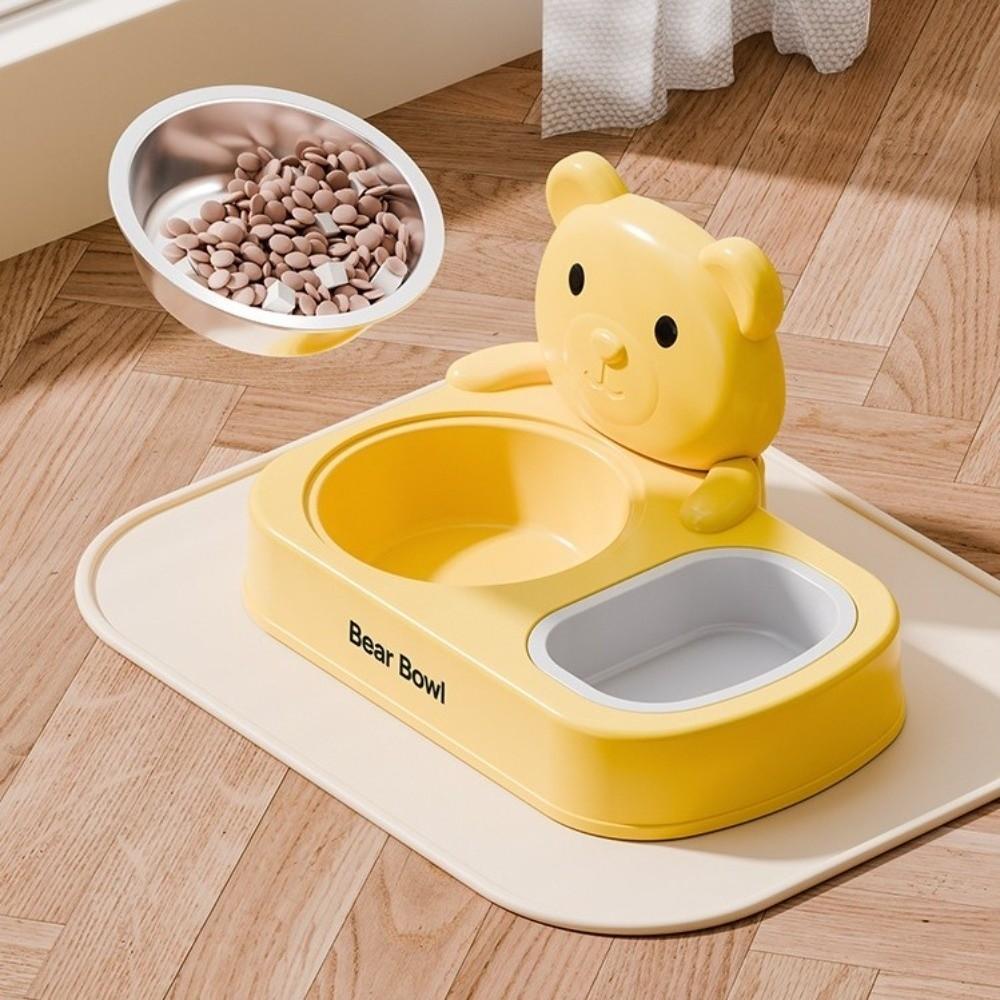 Detachable Cat Food Water Bowl Non-Slip Base Cat Feeding Bowl Pet Water Container for Cats Dogs