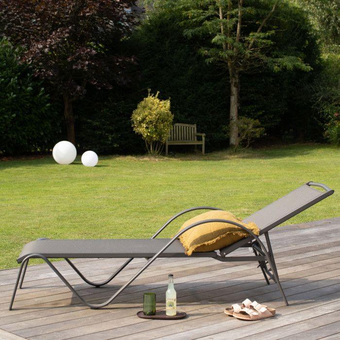 Sun Lounger Sunset Anthracite Gray Wilsa Garden