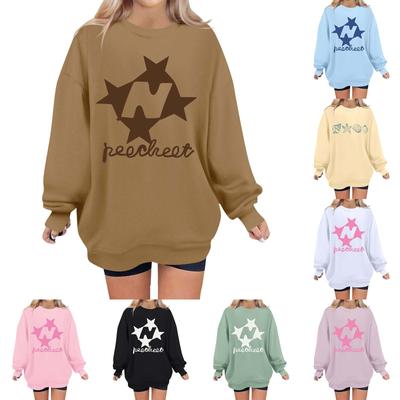 Женская толстовка с цветными блоками, повседневная удобная свободная легкая женская толстовка с длинным рукавом и круглым вырезом