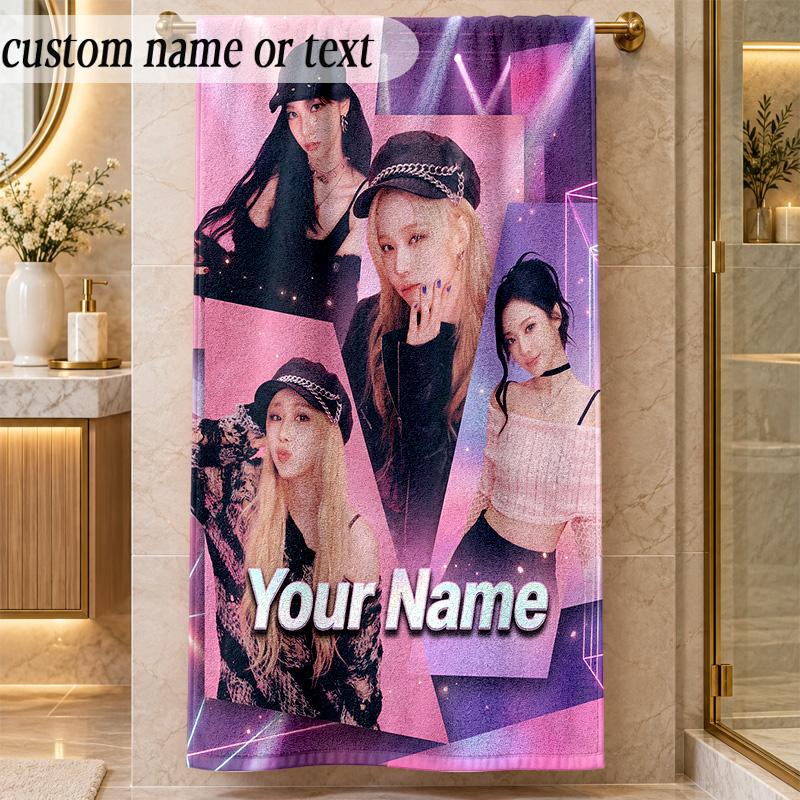 Beach Towelaespa Custom Name Text Personalized Soft Towel for Beach Pool Indoor Home Decor Gift