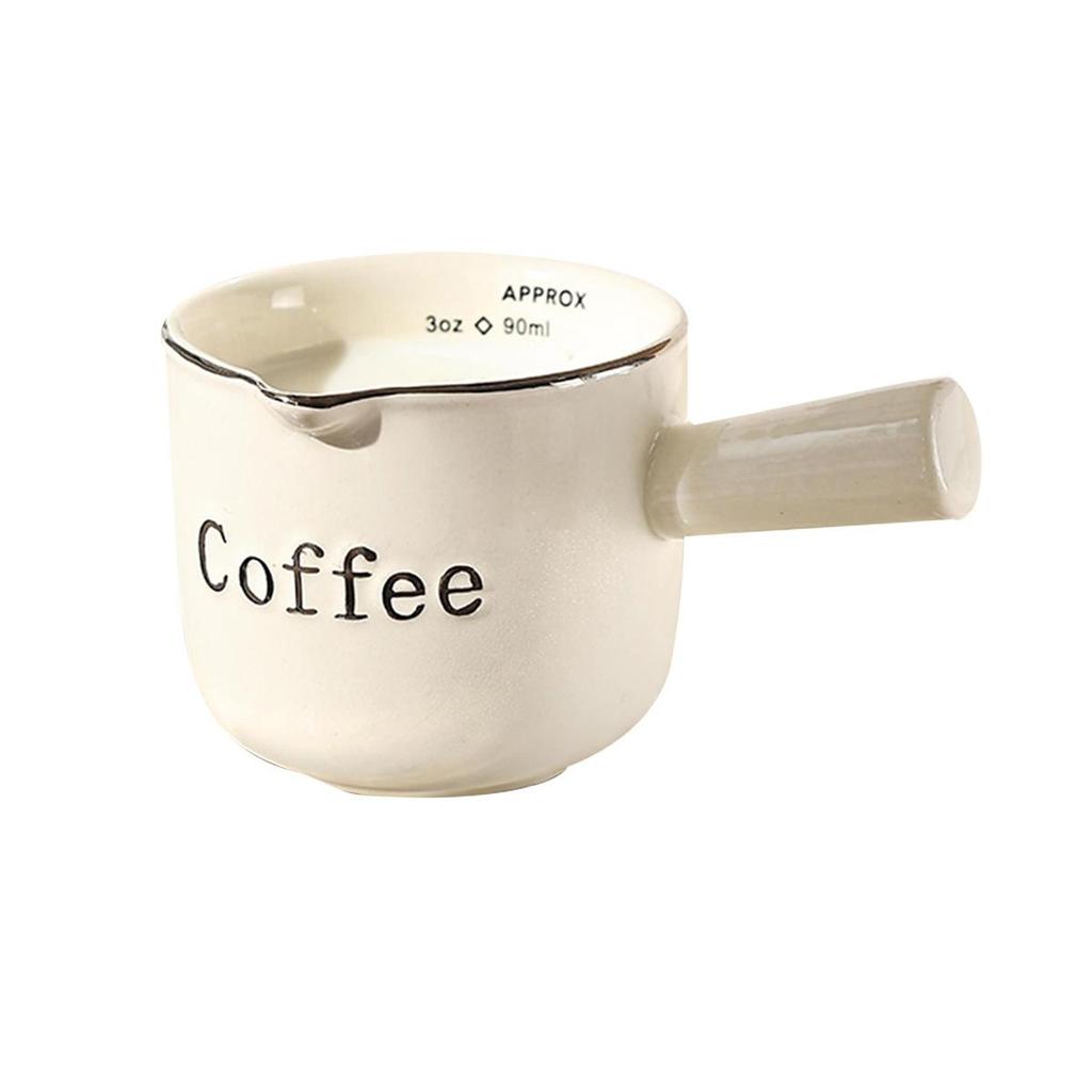 90Ml Concentrate Ceramic Graduated Measuring Cup With Handle Liquid Container Milk Cup