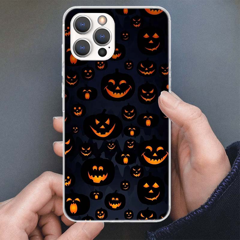 Halloween Happy Holiday Cat Pumpkin Phone Case For Apple iPhone 16 15 14 13 12 11 Pro Max Mini XS XR X 7 Plus 8 + SE Soft Silico
