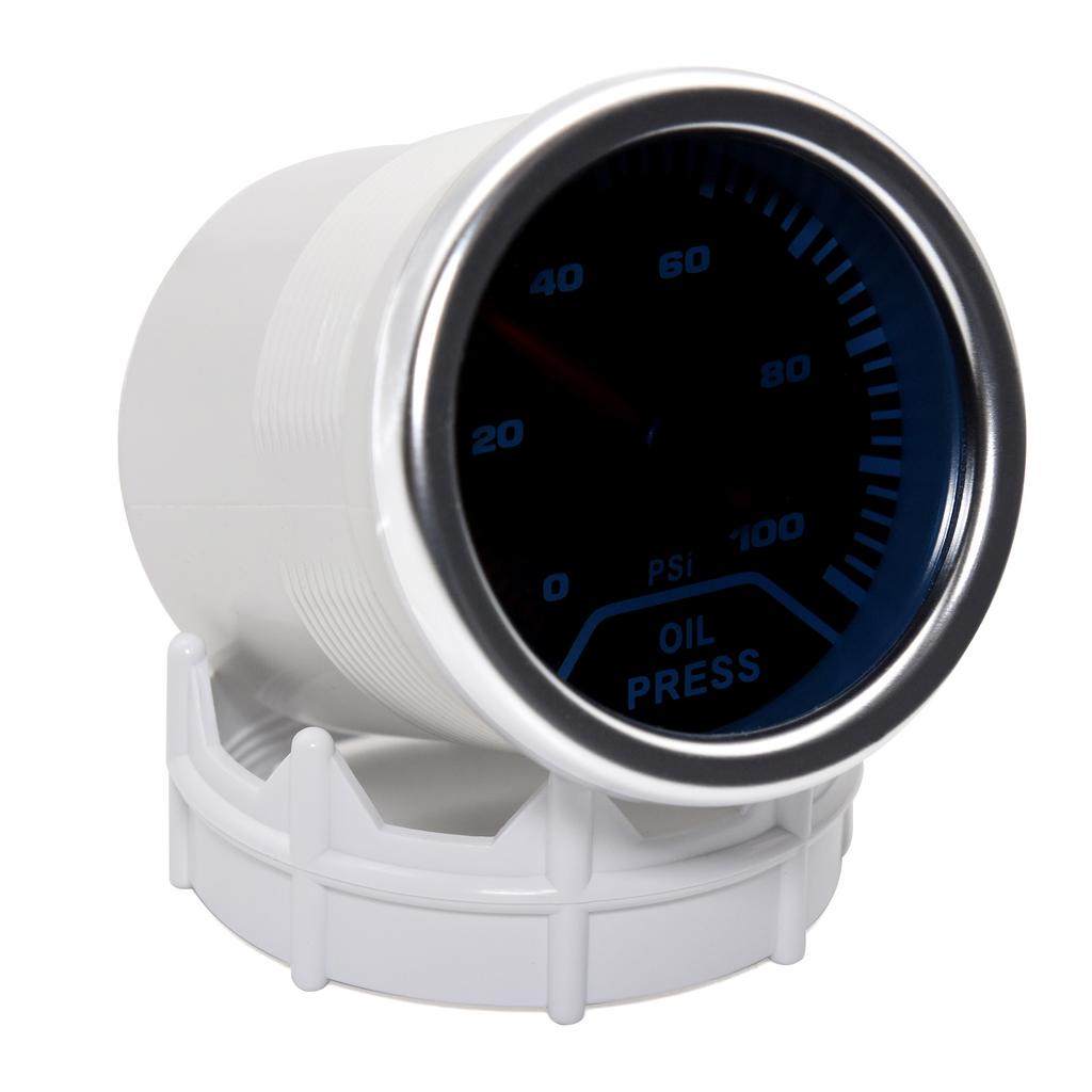52mm Analog Led White Case Oil Pressure Gauge 12V Mechanical Pointer OIL Press Meter for Racing Smoke Len Car Accessories