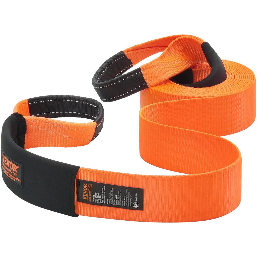 Heavy Duty Tow Strap Recovery Kit 3" x 30 ft (MBS-36,000 lbs) Tree Saver Winch Strap, Triple Reinforced Loop & Protective Sleeves & Storage Bag , 3/4"