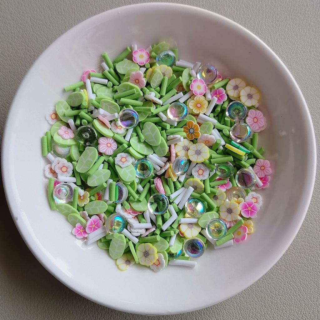 Flowers Leaves Polymer Clay Slices for DIY Crafts Tiny Cute Plastic Klei Mud Particles Assorted Floret Plum Blossom Sprinkles