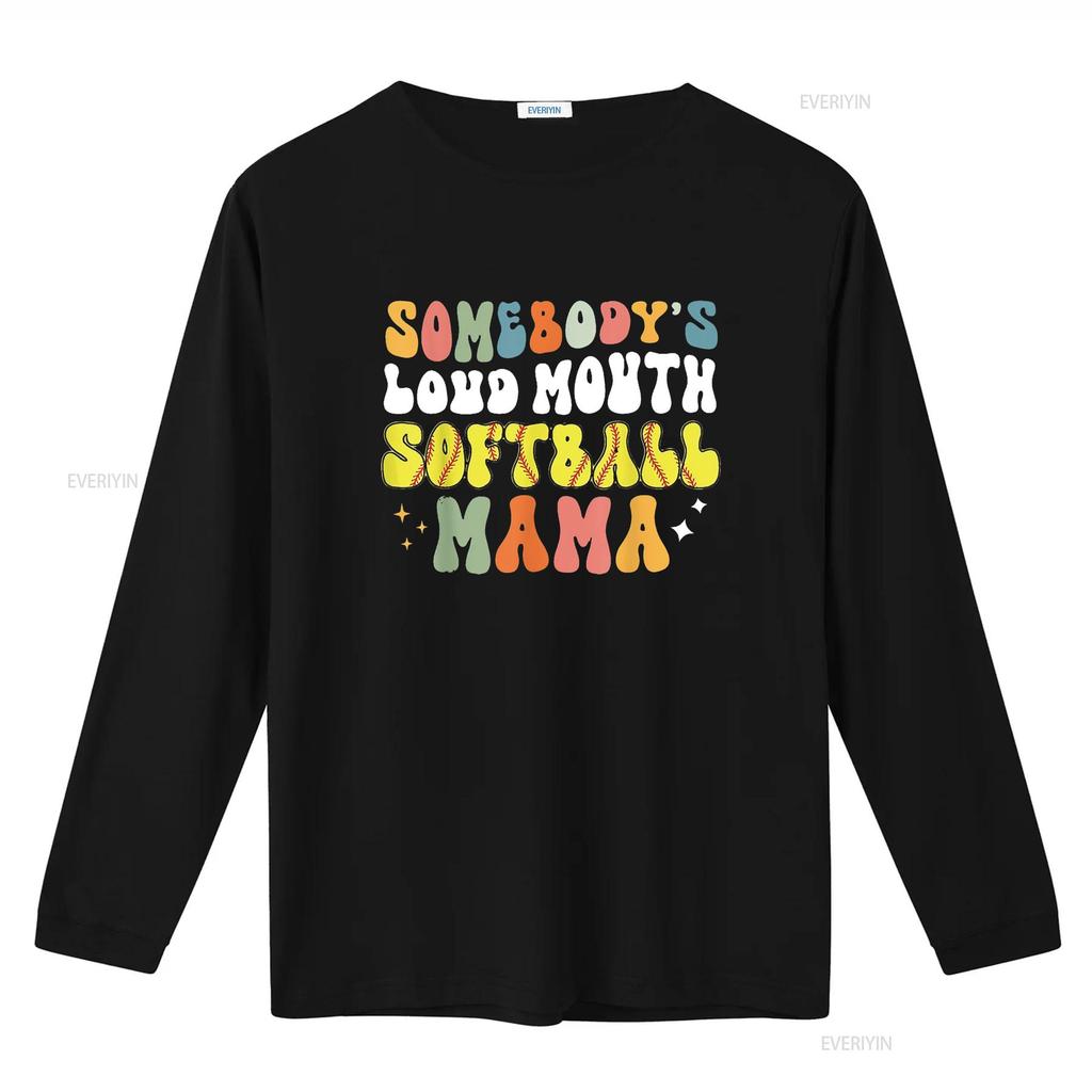 Somebody S Loud Mouth Softball Mama Funny Mom T Shirt vintage Washed Unisex streetwear fashion Top For Everyday Wear homme