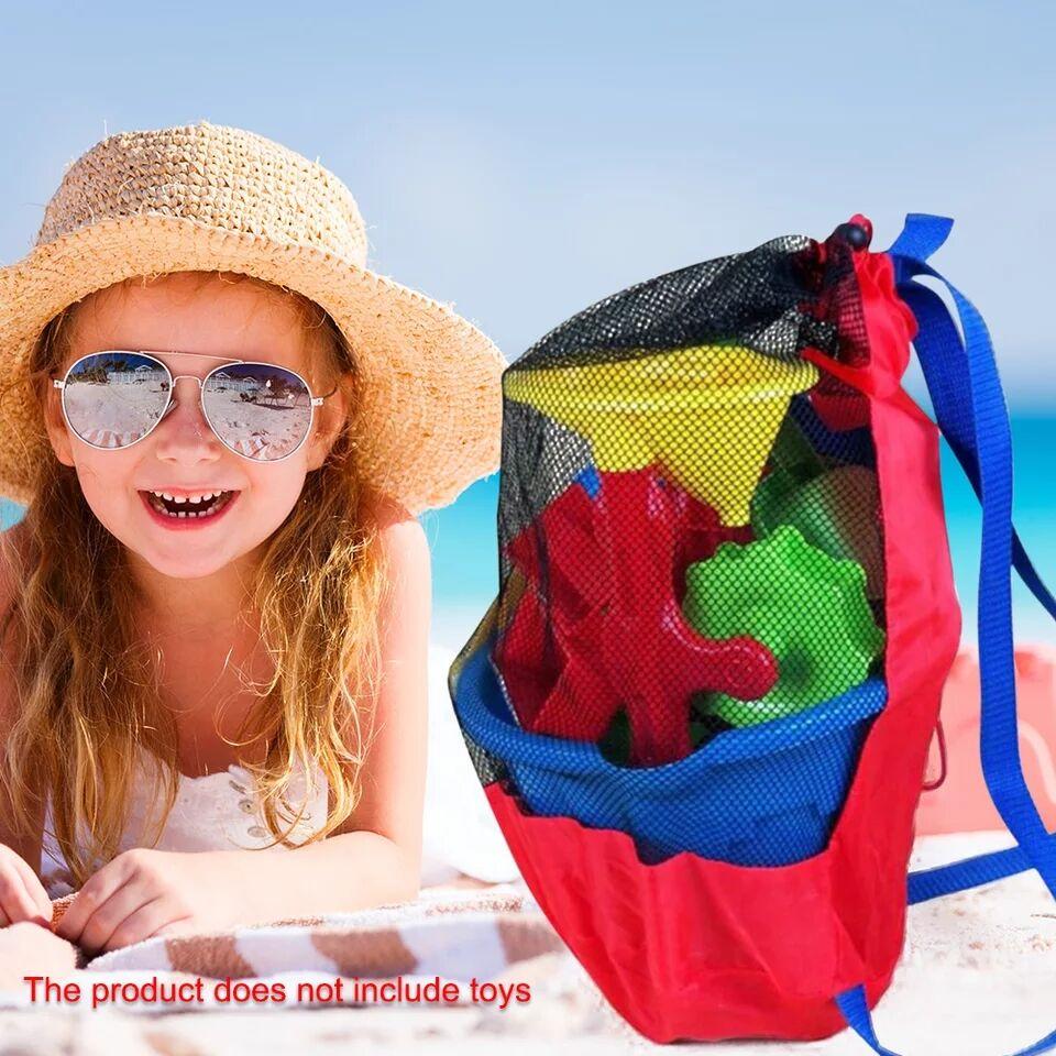 Портативные детские морские сетчатые сумки для хранения для детей, детские пляжные игрушки с песком, сетчатая сумка, водные развлечения, спортивная одежда для ванной, полотенца, рюкзаки