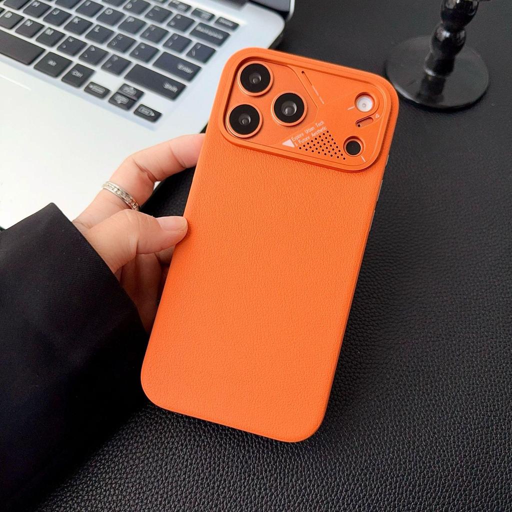 Роскошный однотонный кожаный магнитный чехол для iPhone 17 Pro Max с защитой всей камеры и кнопок