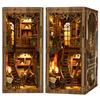 MARUHADO Book Nook Kit, Dollhouse Miniature with LED Light, 3D Puzzle, Wooden Bookshelf, DIY Handmade, Street Corner Used Bookstore