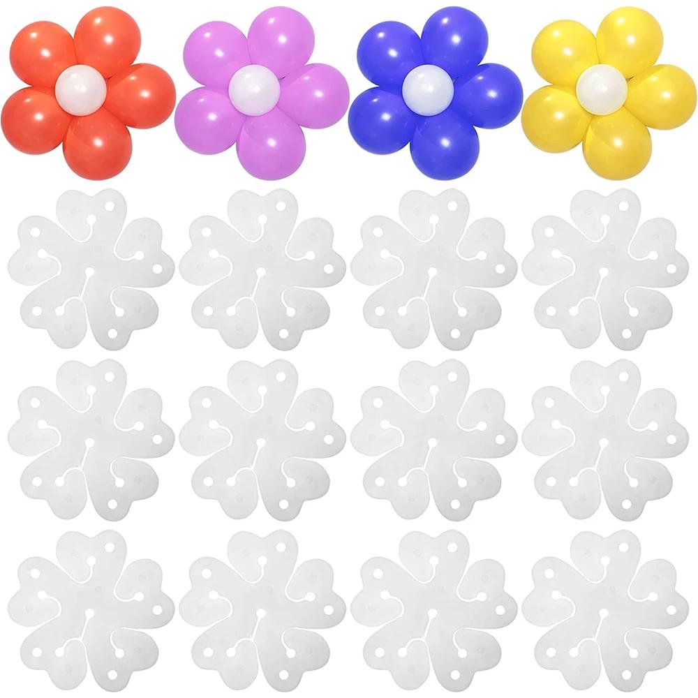 10Pcs Flower Shape Balloon Clips for Balloon Arch Plastic Balloon Connector for Birthday Wedding Valentine's Day Party Decor
