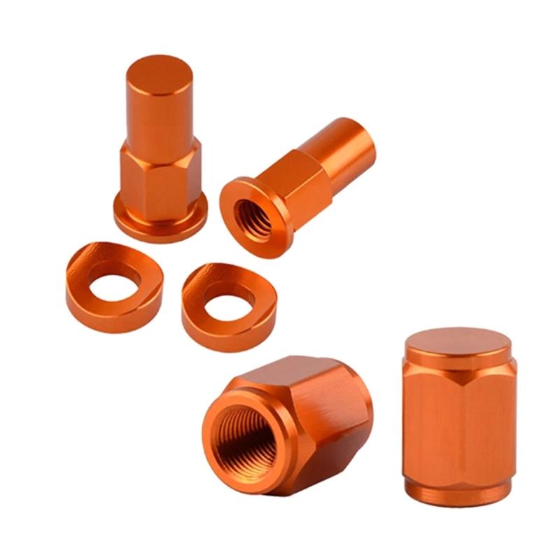 Motorcycle Universal Aluminium Tire Valves Stem Lock Nut Caps Spacer Kits