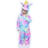 Kids Boys Girls Unicorn Pajamas Sleepwear Nightwear Animal Cosplay Funcy Costume with Gloves and Slipper