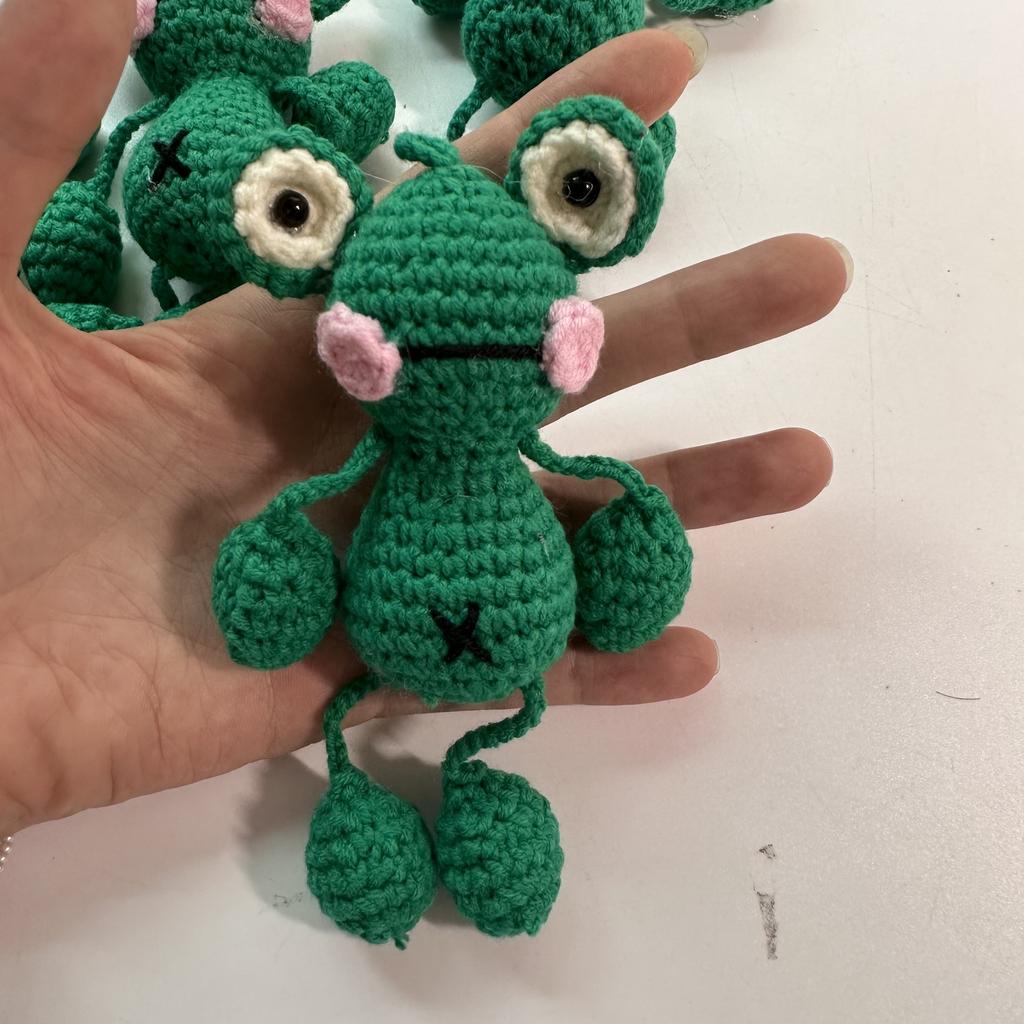 Ручная вязка из шерсти Подвеска Лягушка Мультяшные Брелоки Крючком Ключи Сумка Подвеска Ручная Вязка Кукла Милый Мультяшный Автомобиль Сумка Декор