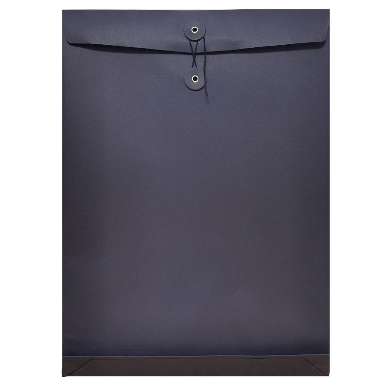 Папка-конверт A3 из черного картона крафт-бумаги с завязками для архивного хранения