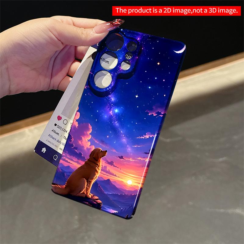 2DFlat Samsung phone case Golden Retriever Under Starry Sky Applicable to Galaxy S23 S24 S25ULTRA S26 A12 A14 A15 A16 A54 A55