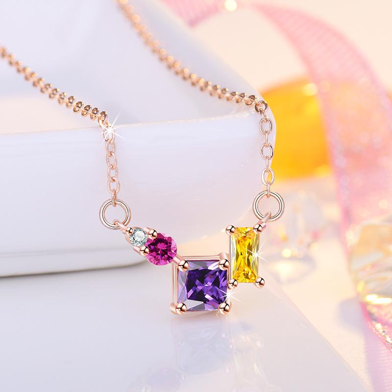 925 Sterling Silver Moon Necklace Pendant Zircon For Women Fashion Exquisite Student Girlfriend Jewelry Accessories Heart GiftGood product