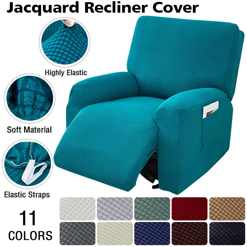 4 Pcs Jacquard Recliner Sofa Cover Stretch Functional Lazy Boy Relax Armchair Cover Couch Cover Furniture Protector Anti-Dust
