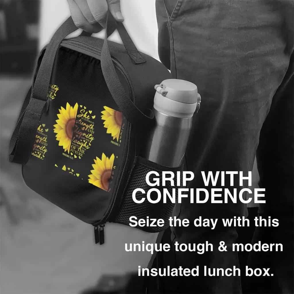 Подсолнух Многоразовый Ланч-бокс Цветочный Цветок Термоохладитель Еда Изолированная Сумка Для Обеда Школьники Студенты