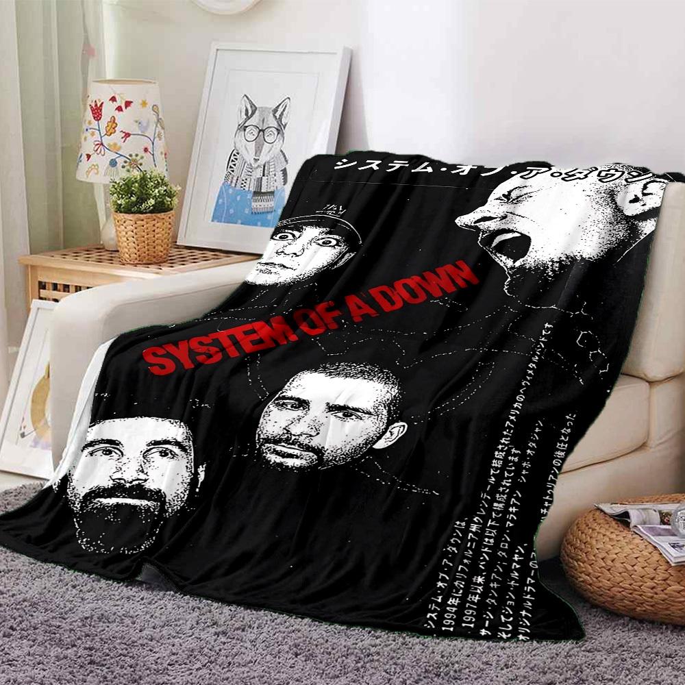 1pc System of a Down Soft Flannel All Season Throw for Home, Office, Outdoor UseDurable Comfort Soft Warm Throw for Home
