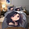 Anime Girl Eyes Comforter Cover 135x200cm With 1 Pillowcase 3D Print Cartoon Cute Quilt Cover For Teens Adults