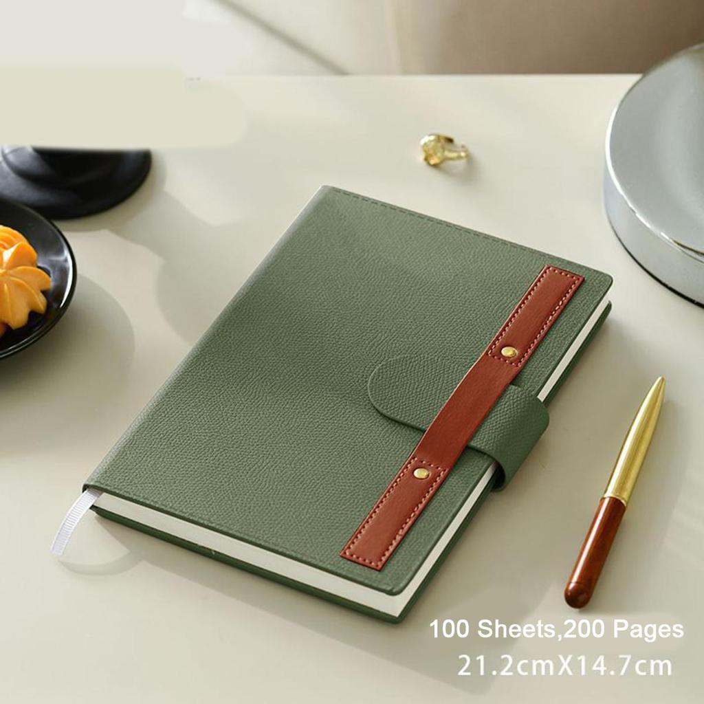 Деловой блокнот формата А5 с толстой застежкой, рабочий блокнот, книга записей совещаний, студенческие заметки, дневник, журнал путешествий, книга выписок, 100 листов, 200 страниц