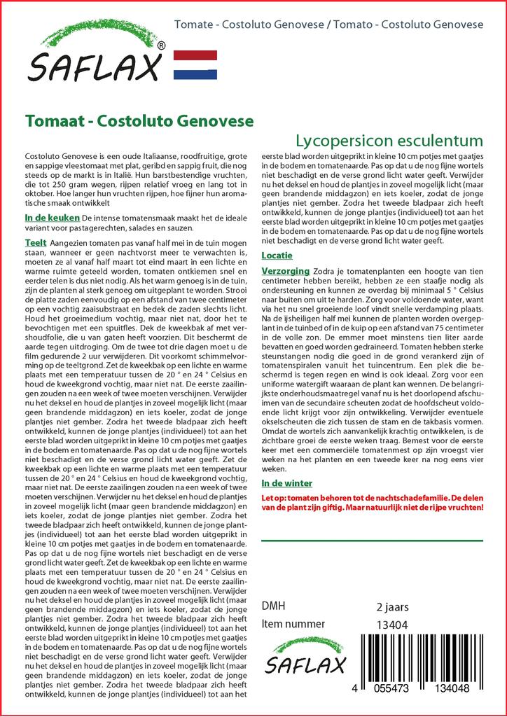 SAFLAX Garden in the Bag - Помидор - Costoluto Genovese - 10 семян - С субстратом в подходящем пакете-стойке - Lycopersicon esculentum