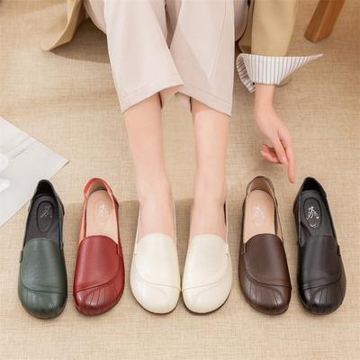 2025 Весна Натуральная Кожа Женская Обувь Удобная Коровья Кожа Мягкая Подошва Повседневная Женская Обувь Плоский Каблук Нескользящая Обувь Для Мам