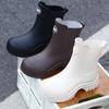 Женские модные уличные водонепроницаемые и противоскользящие ботинки на толстой подошве с промежуточной подошвой и резиновая обувь