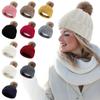 Winter Warm Knitted Hats Thick Slouchy Cap With Pompom For Ski Snowball Fighting
