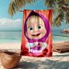 Custom Name Ultra-Soft Beach Towel with Masha Theme,Ideal for Pool - Camping, Diving - Perfect Travel Essential, Vibrant Beach Towel.