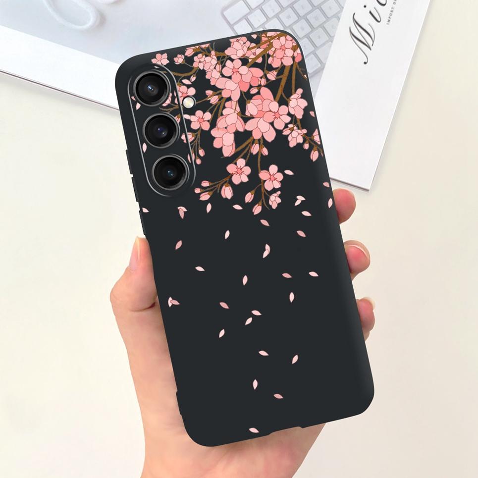 Для Чехла Funda Samsung A35 5G Case SM-A356E Пара Любовь Сердце Цветок Кошка Рисунок Задняя Крышка Для Samsung Galaxy A35 5G Etui