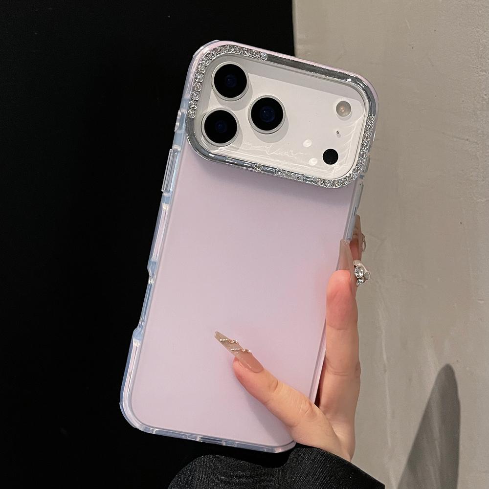 KEYSION Роскошный прозрачный матовый чехол с драгоценными камнями для iPhone 16 17 Pro Max 17 Air 16 Plus TPU+PC Противоударная бронированная задняя крышка