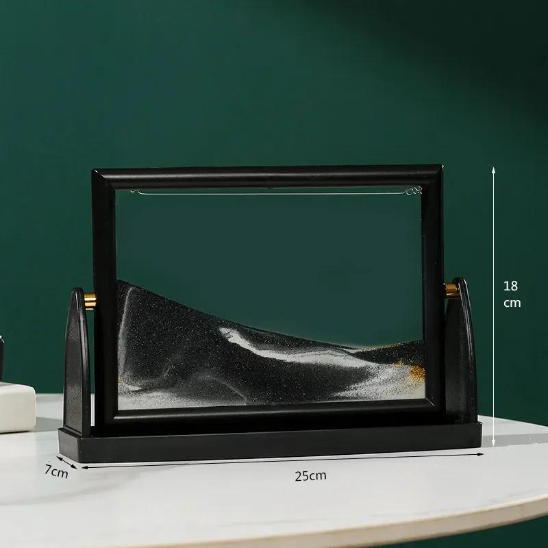 Creative Moving Sand Art Painting Square Glass 3D Deep Sea Sandscape Quicksand Hourglass Rotatable Flowing Sand Home Decor Gifts